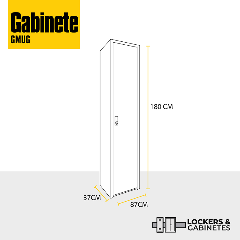 Gabinete Metálico Multiusos 5 Entrepaños 1 Puerta Gris – Lockers y
