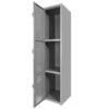 locker metalico de 3 puertas con chapa abierto
