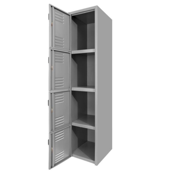locker metalico de 4 puertas con chapa abierto