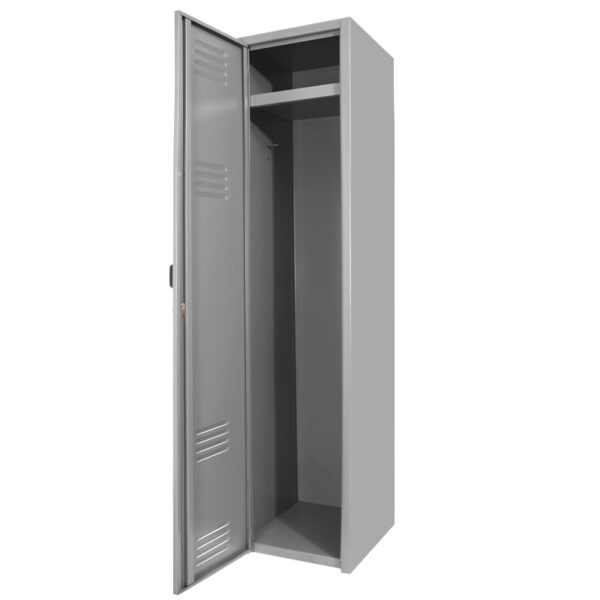 locker metalico de 1 puerta con chapa abierto