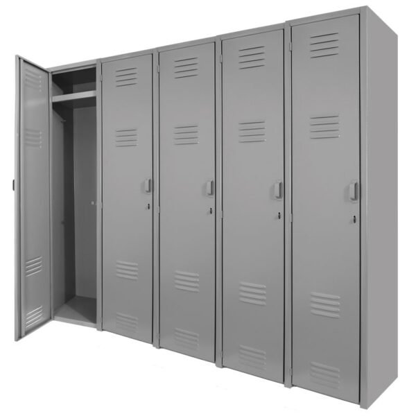 locker metalico de 5 puertas abierto