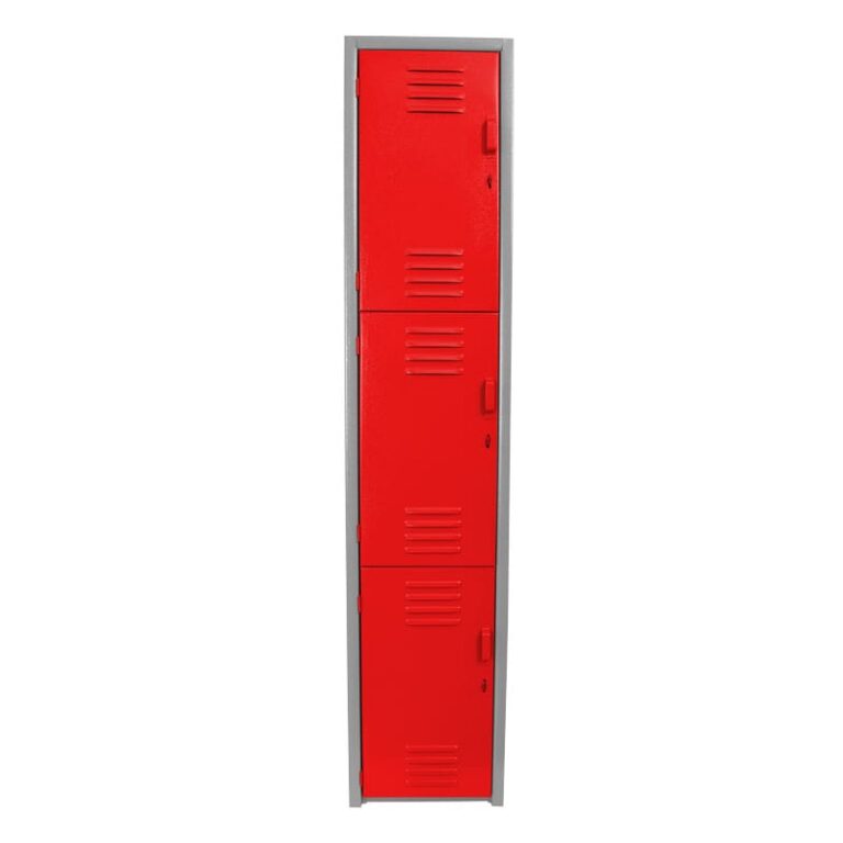 Locker Metálico Dual Chico – 3 Puertas Rojo - Lockers y Gabinetes